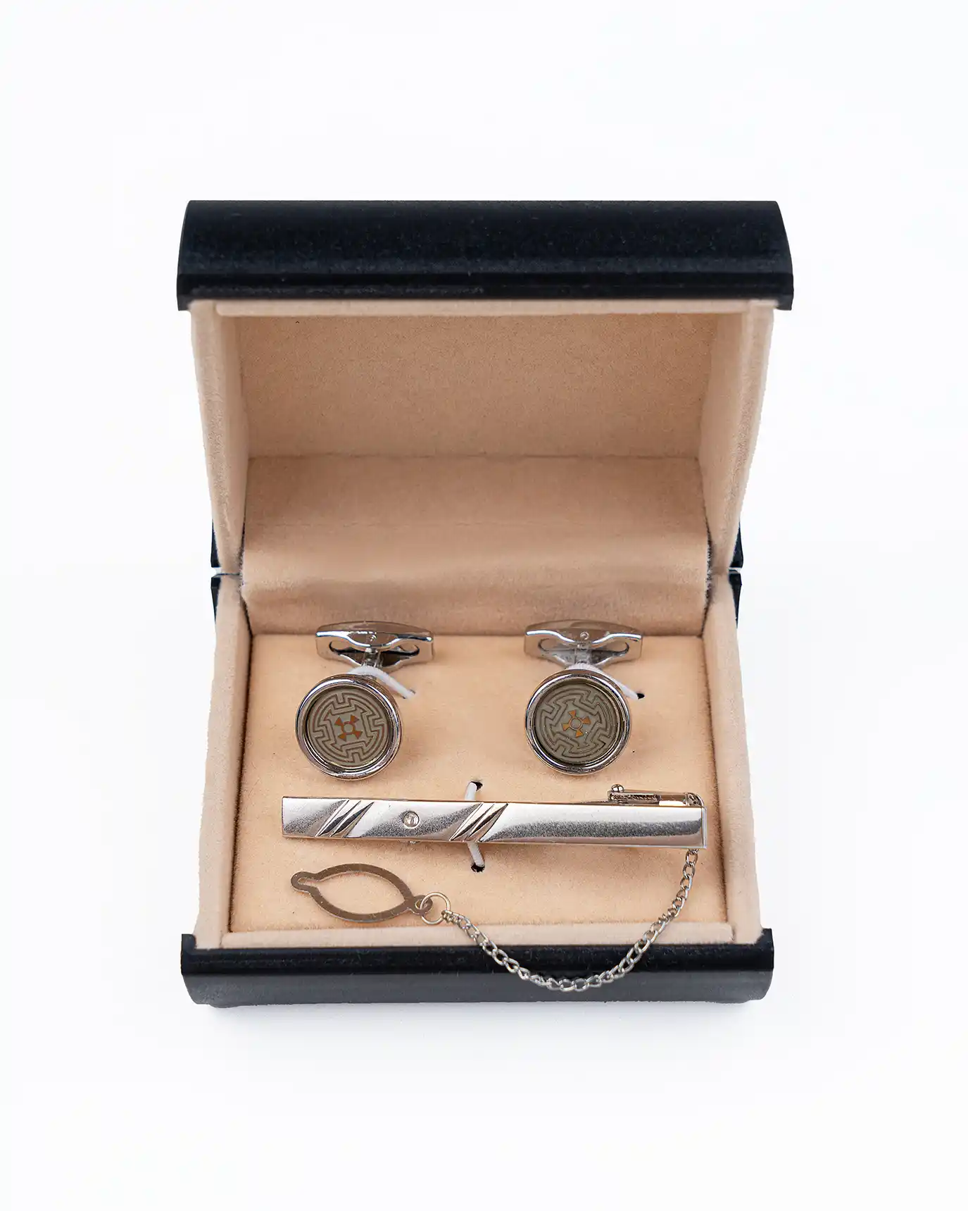 ست دکمه سردست وگیره کراوات طرح دار